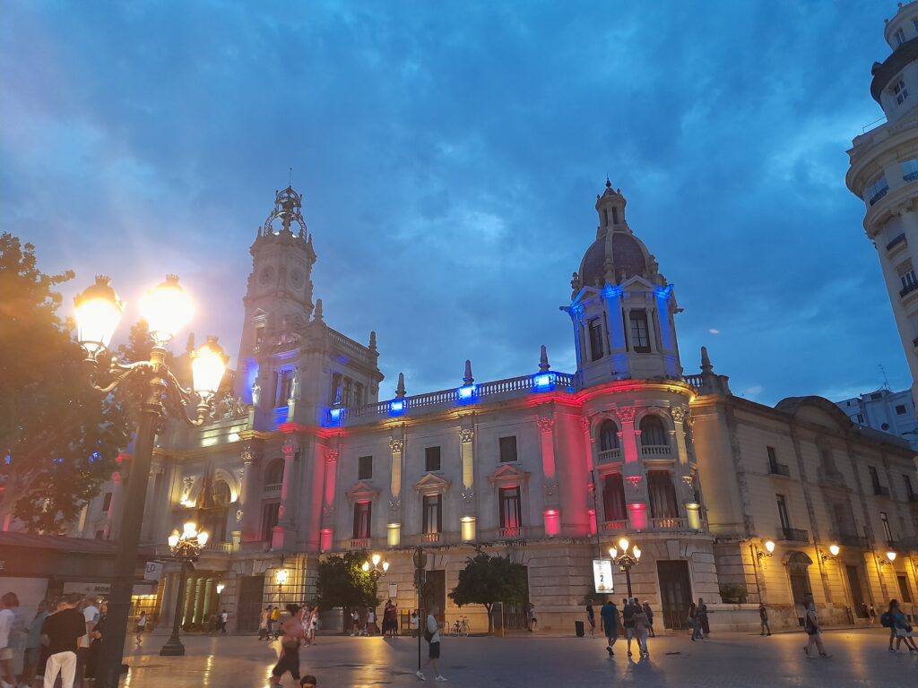 Town Hall of Valencia at night